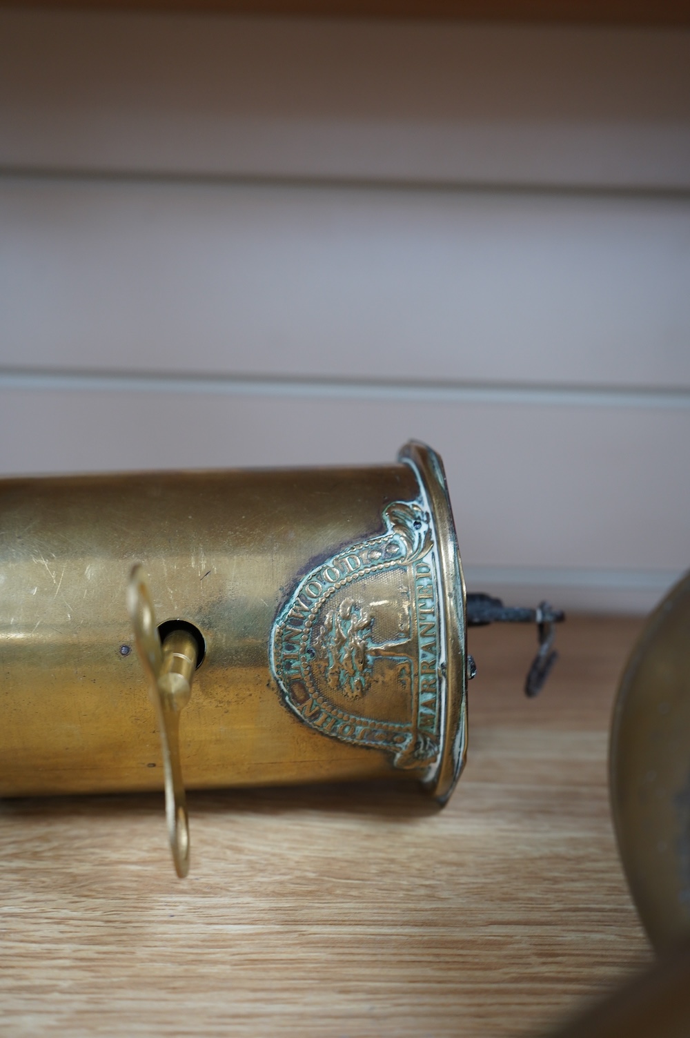 Two early 19th century brass clockwork meat jacks (bottle jacks or spit jacks), one by John Linwood. Condition - fair to good.